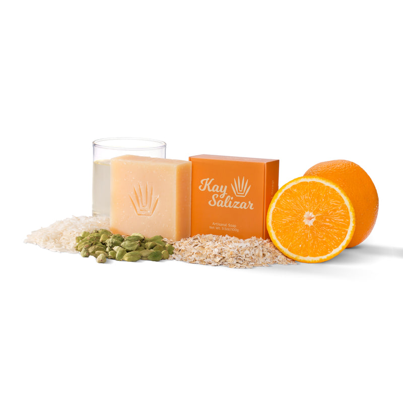 All Natural Citrus Exfoliating bar with pure essential oils for healthy fresh looking skin.